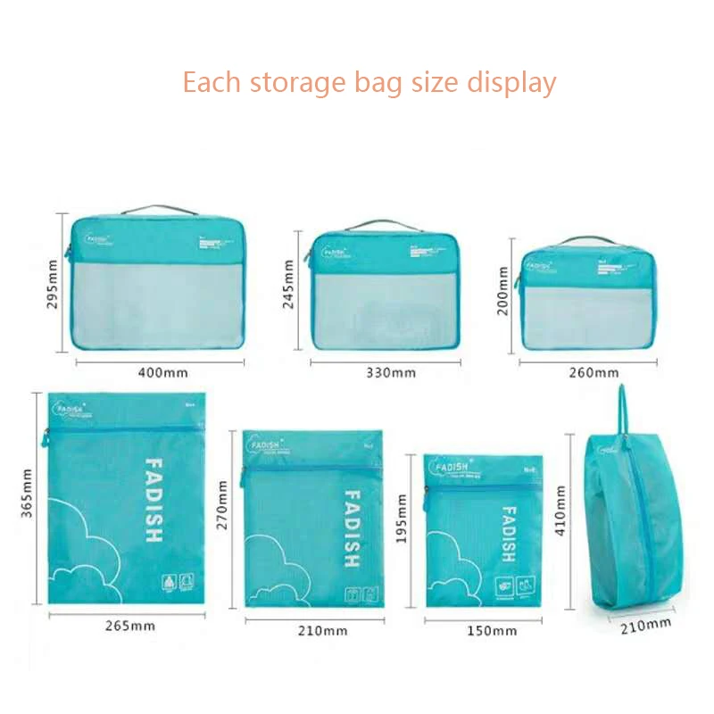 7 шт./компл. висячая сумка для хранения багажа Ziplock кубики портативный рип стоп