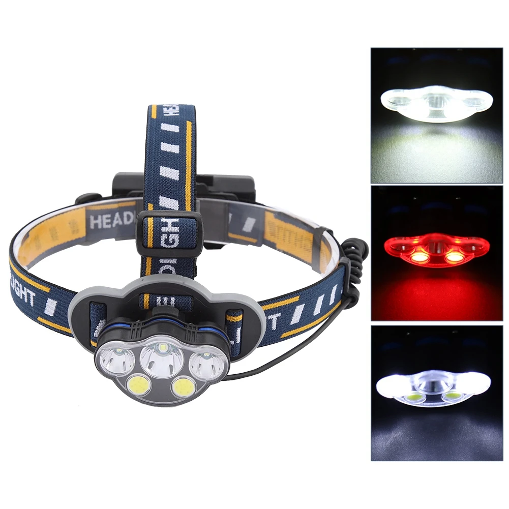 

LED Strong Lighting Headlamp 5 led Headlight High Power Ultra Bright Charging Long Shot Light With USB Chargeable For Outdoor