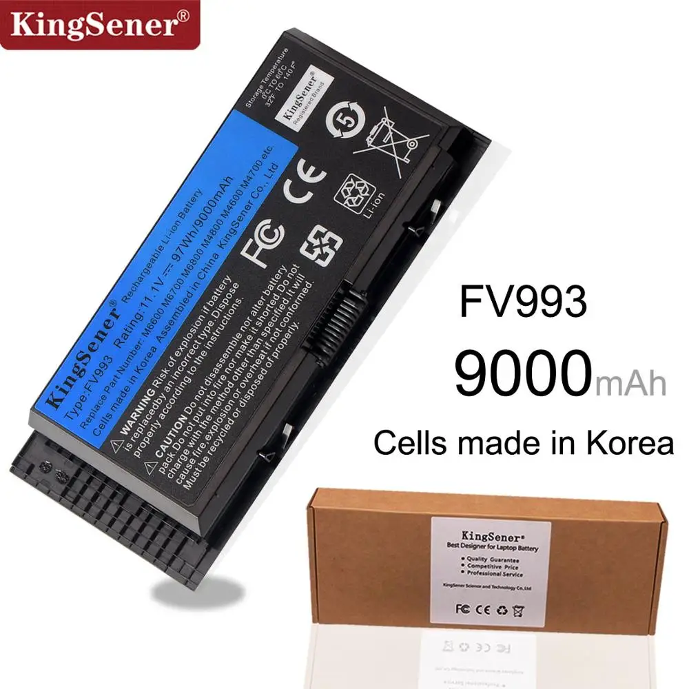 KingSener Corea celular FV993 batería para DELL Precision M6600 M6700 M6800 M4800 M4600 M4700 FJJ4W PG6RC R7PND OTN1K5 11,1 V 97WH - 1