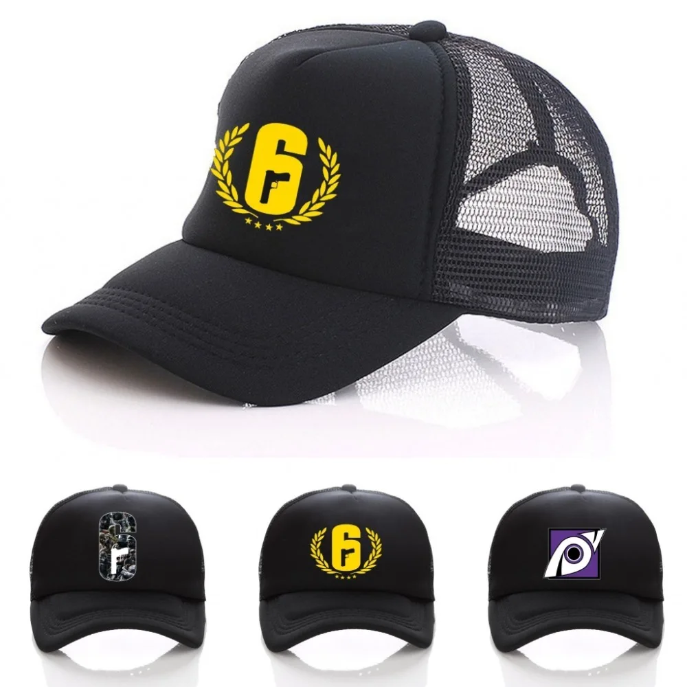 

Rainbow Six Siege Cosplay Mesh CAP Toptee Black Hat women men Cap Summer Mesh Net Trucker Caps Snapback Hat