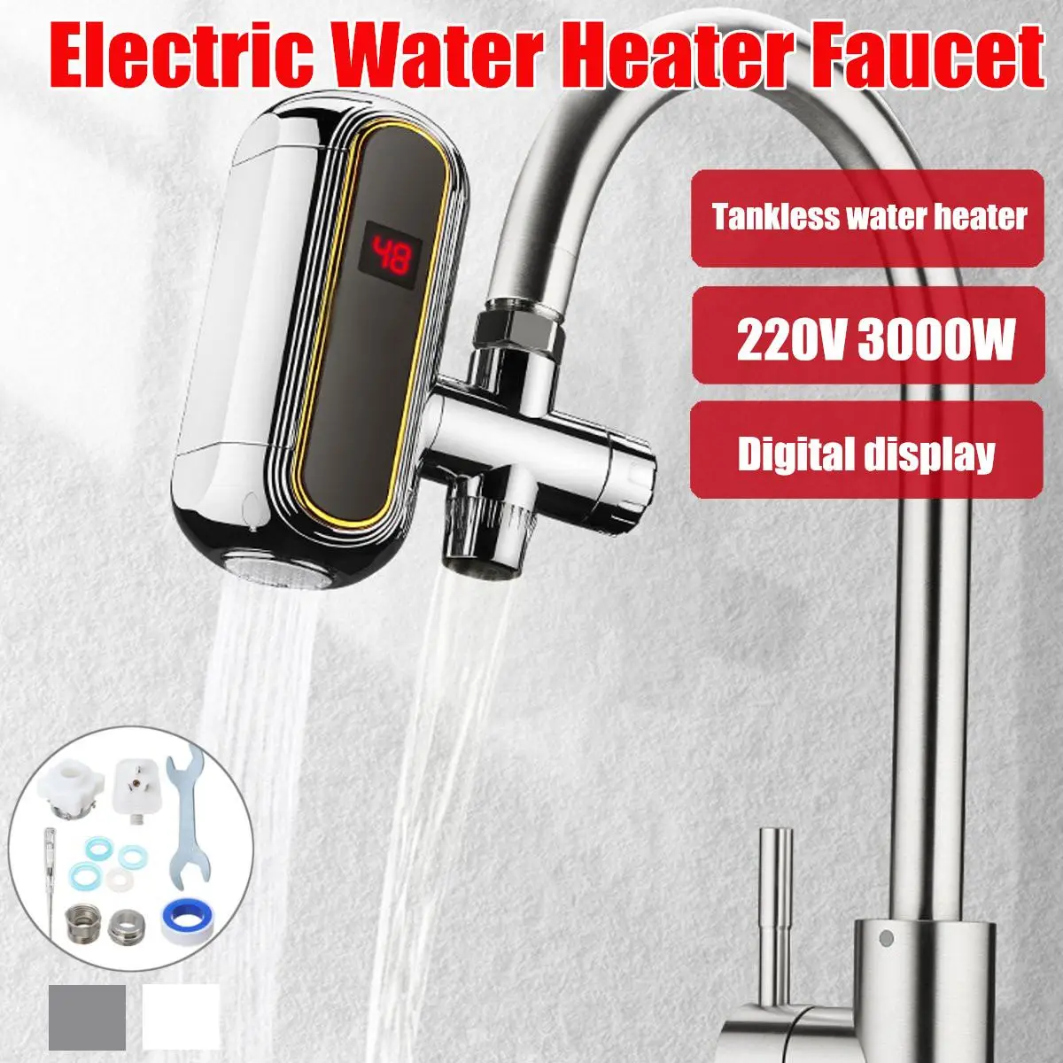 Immersion Heater Instant Electric Water Heater Tap, 3s Hot Water
