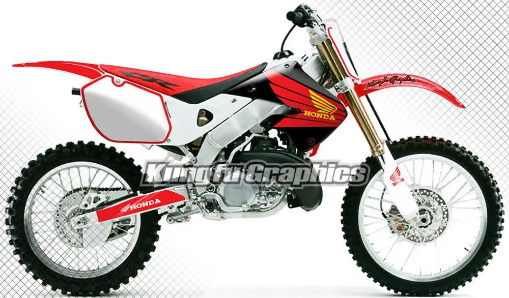 KUNGFU GRAPHICS MX Racing Наклейка Графический комплект стикеров для Honda CR 125 250 CR125 CR250 1997 1998 1999 бесплатно добавить название гоночного номера