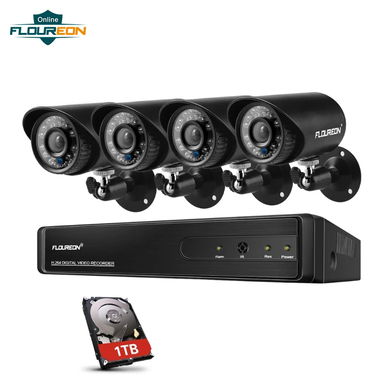 CCTV видео набор для наблюдения 8CH 1080N AHD DVR + 4 шт Открытый 1500TVL 720 P 1.0MP аналоговые