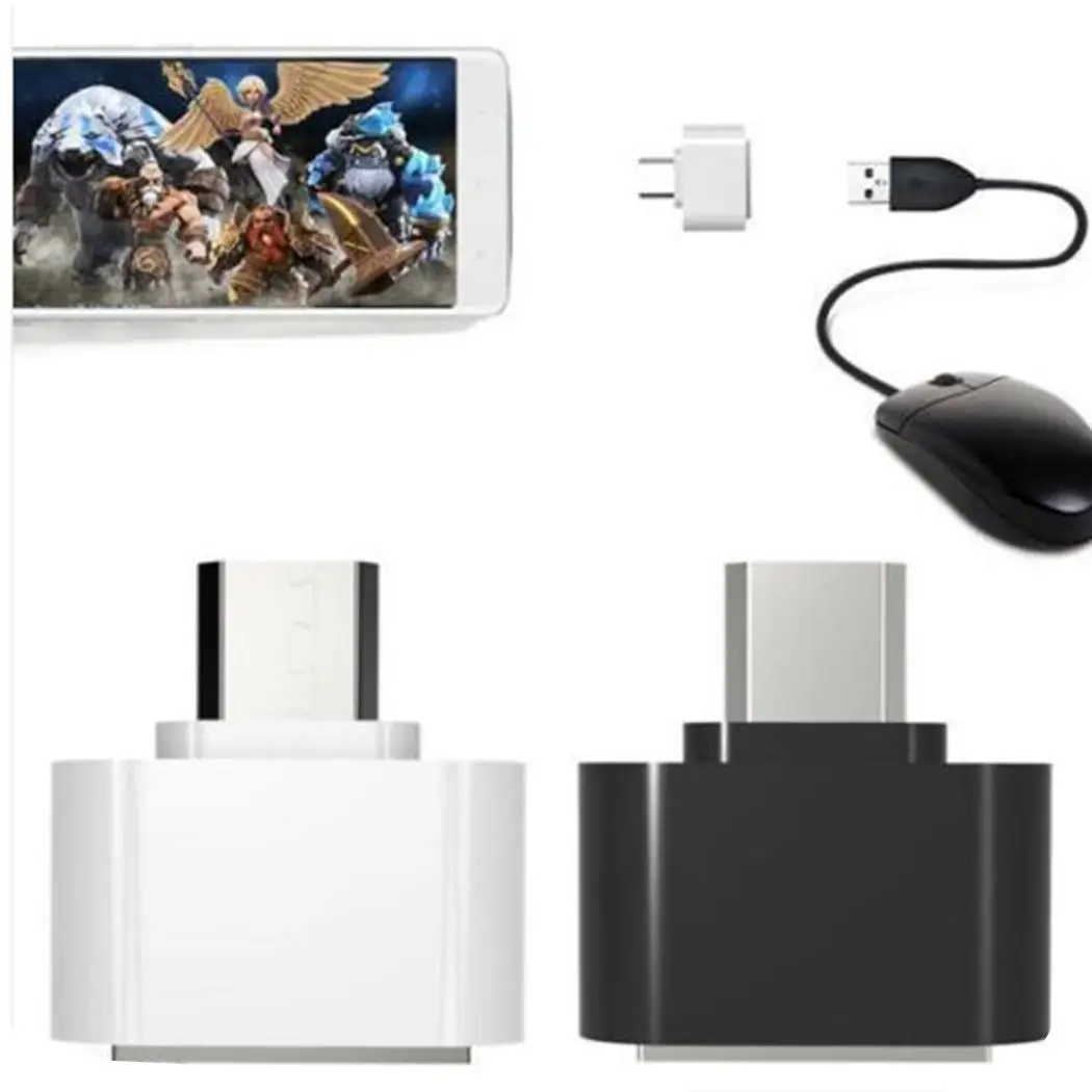 

New Micro USB To USB 2.0 Adapter Mini OTG 5 Universal White, Black Pin Converter For Android Adapter
