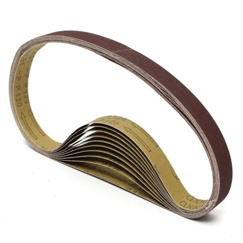 10PCS Abrasive 120 Grit Sanding Belts For Wood Metal Polishing Sander
