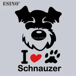 10 x новейший дизайн I Love Schnauzer Светоотражающие креативные наклейки на авто мультяшная Автомобильная наклейка бампера боди наклейка