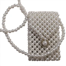 Супер Мини жемчужная сумка через плечо модные милые девушки кошельки сумки ручной работы бисером сумка поясная(белая