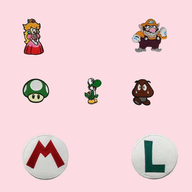 Принцесса персиковая нашивка Yoshi Динозавр Дракон Супер Марио гриб Wario вышитые
