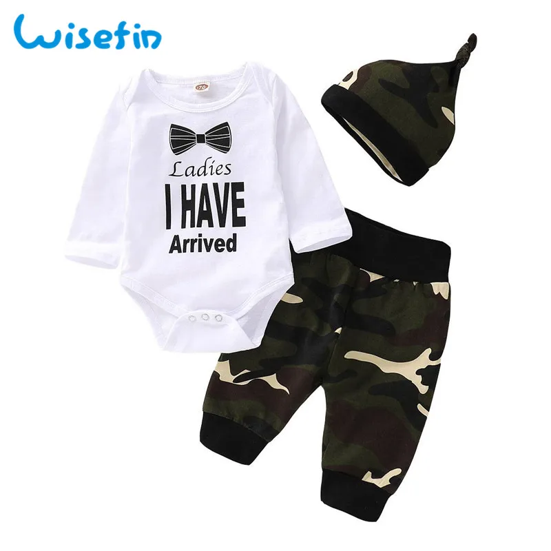 

Wisefin Baby Set Clothes For Newborn Baby Boy Clothes Set Autumn 3Pcs Tops+Pant+Hat Baby Boy Outfit Set Newborn Clothes Bodysuit