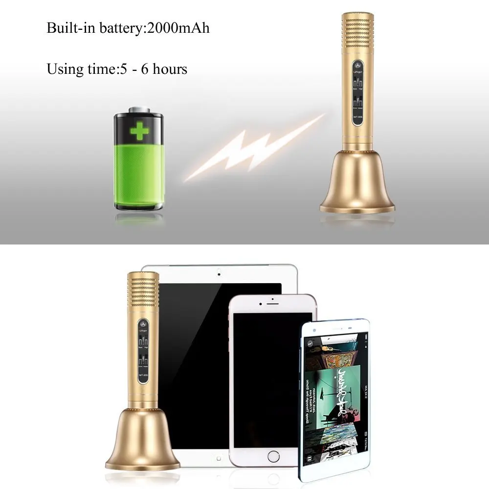 GBTIGER Bluetooth динамик беспроводной микрофон для караоке KTV плеер iPhone Android