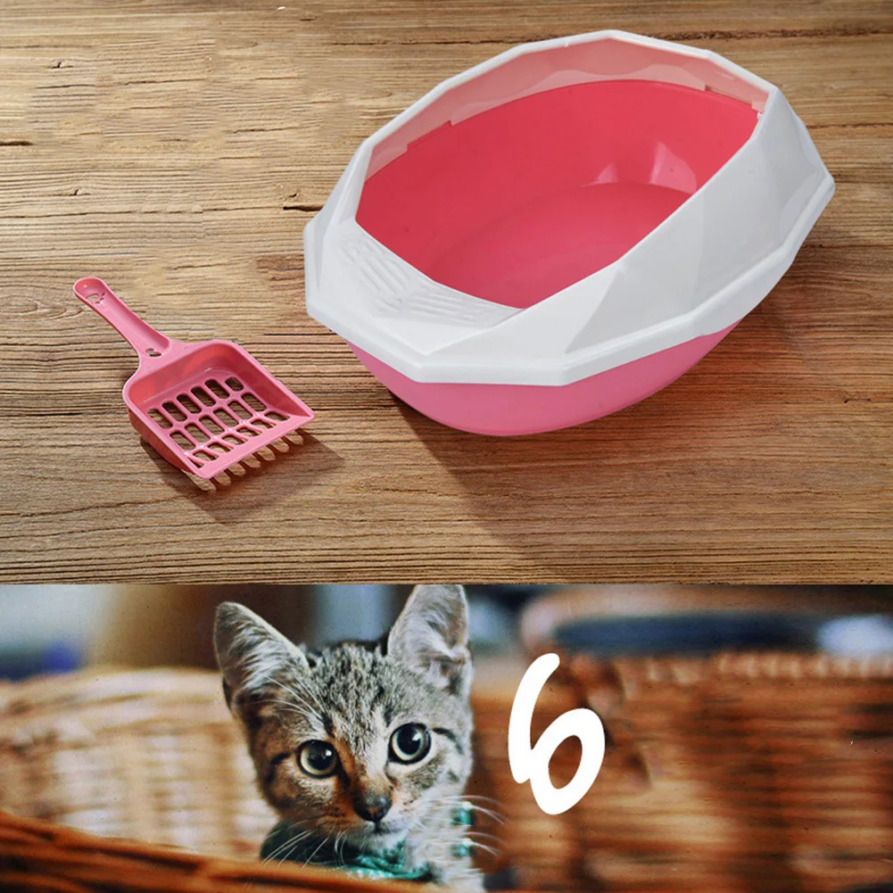 DADYPET кошачий Туалет пластиковый питомец наполнитель для туалета домашних животных коробка кошачий горшок анти-брызг дезодорант полу-closedPotty с лопатой