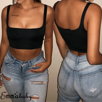 

Women Tank Vest Crop Top T-Shirt Summer Beach Sexy Clubwear Sleeveless Sports Top