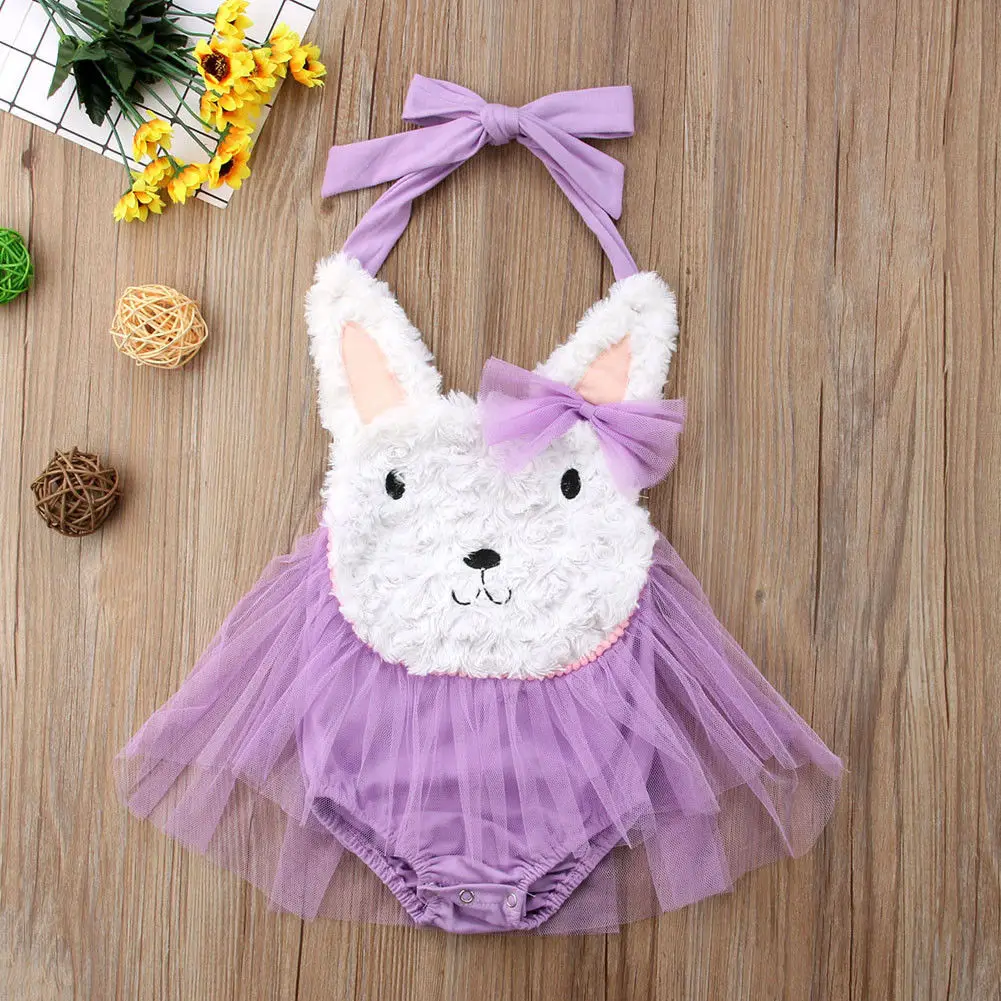 Летние Боди для новорожденных девочек хлопковые комбинезоны с кроликами детей