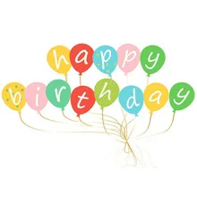 1set Colorful Balloon Shape Happy Birthday Banner For Rainbow Party Kids Birthday Party Decorations Party Favor