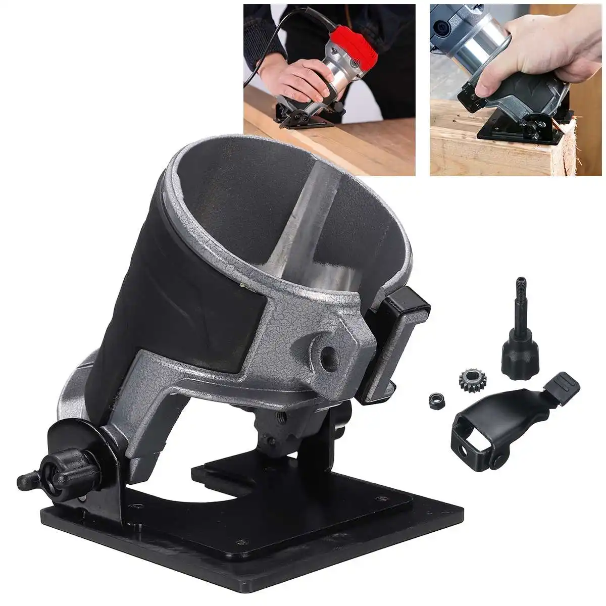 

Adjustable Balance Trimmer Base Shield Wood Work Shank Trim Router Edge Molding Metal + Plastic Power Tool Parts 8.9x8.9cm