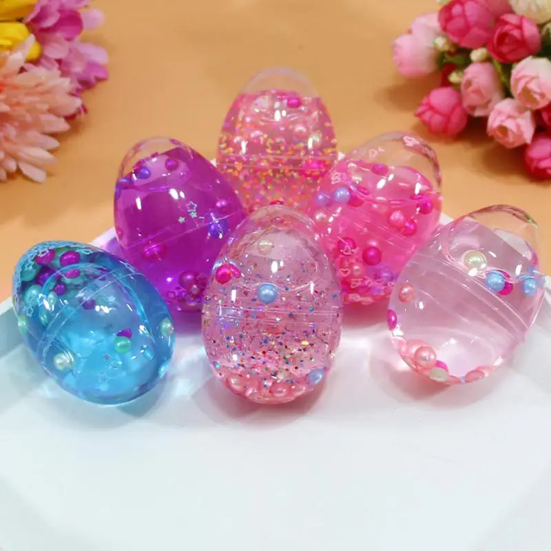 Oeuf Forme Doux Slime Boue Perle Coloré Jeu Anti-Stress Enfant Jouet Cadeau Mode