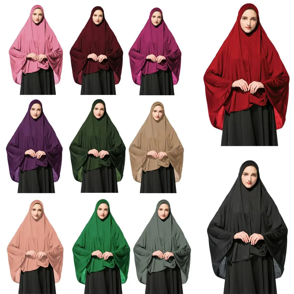 Muslim Women Prayer Garment Hat Long Scarf Hijab Islamic Large Overhead ...