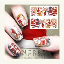 Nouveau 1PC ongle autocollant bonhomme de neige noël flocon de neige conception Nail Art transfert d'eau autocollant autocollant pour Nail Art conseils outils de bricolage(China)