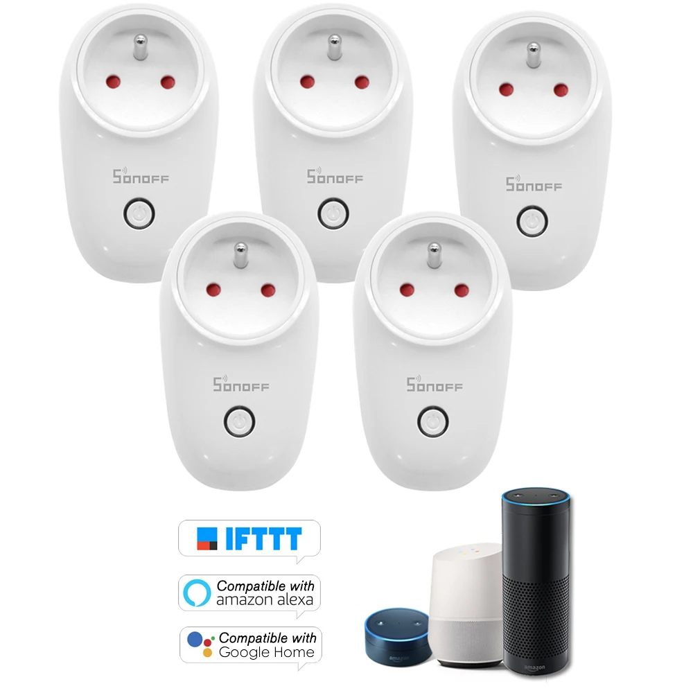 

5PCS SONOFF S26 ITEAD Wifi Smart Socket Wireless Remote Control Charging Adapter Smart Home Plug US/UK/CN/AU/EU Type E/F Alexa