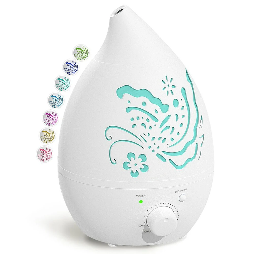 

Ultrasonic Air Humidifier Aroma Essential Oil Diffuser 1.3L Aromatherapy Cool Mist Maker For Home Office Spa Fogger