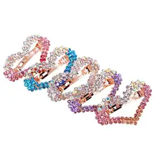 5 шт. шпильки для волос градиентного цвета в форме сердца со стразами шпильки для волос аксессуары для волос заколки для девочек и женщин