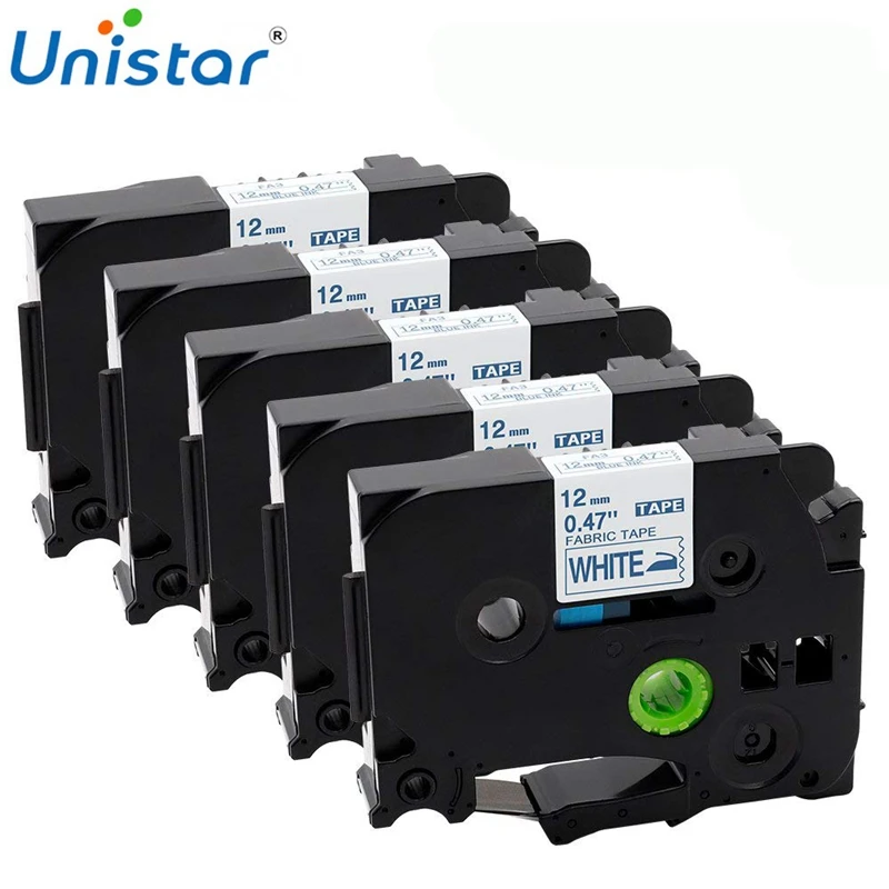 5 Pieces Tzefa3 Compatible Brother Ptouch Tape 12mm Tze Fa3 Navy Blue