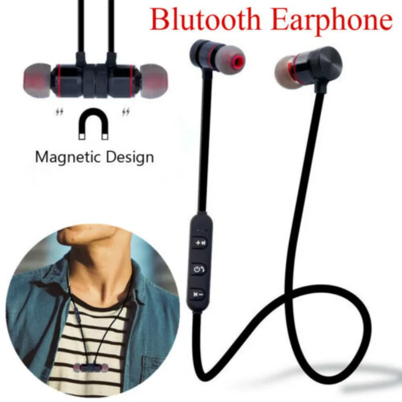 Беспроводные магнитные Bluetooth 4 1 стерео наушники спортивные гарнитура|Наушники и