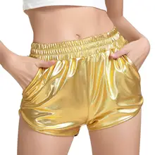 NiceMix 2019 Fashion Shorts Women High Waist Shorts Gold Sliver Metallic Harajuku Boho Short Femme Metal Luster Shorts Leisure 