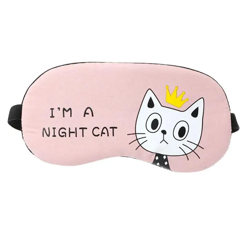 

1pc Eye Mask Cute Cat Ice Compress Cartoon Print Sleep Mask Eye Patch Blindfold for Girls Women Ladies