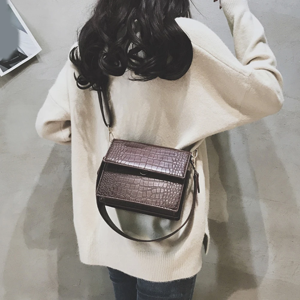 أزياء المرأة بو الجلود التمساح نمط حقائب اليد الفاخرة العلامة التجارية خمر تمساح الكتف Crossbody حقيبة سستة حمل مخلب