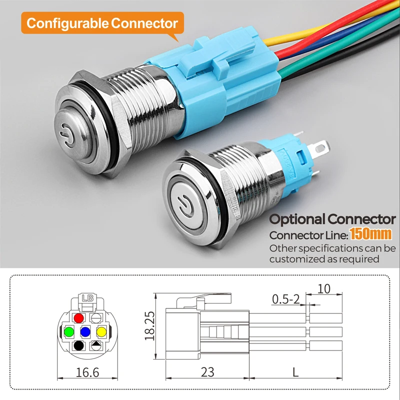 LANBOO 16 мм led buttonswitch прямые продажи с фабрики, кнопочный переключатель производство