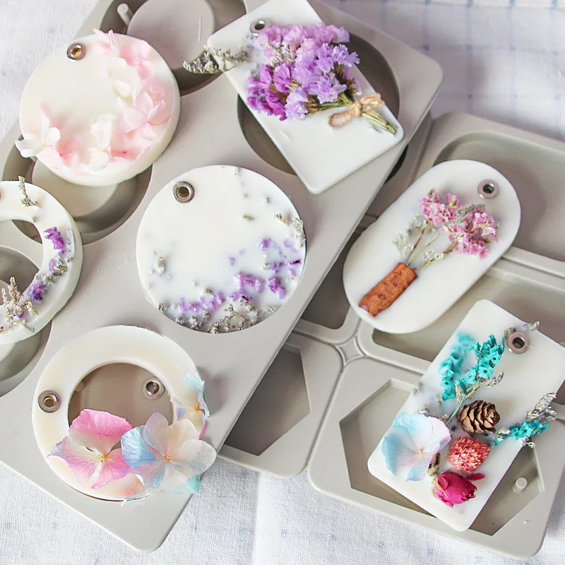 

20 Shapes Aromatherapy Wax sheet Molds Diy Gypsum Weeding gifts Soap Geometric Design Plaster Crafts Silicone mold Car pendant