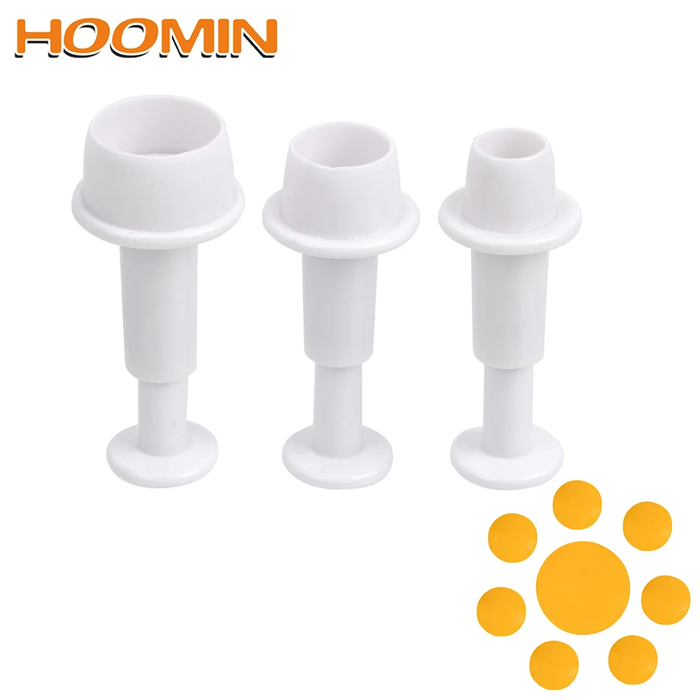 

HOOMIN 3pcs/set Baking Tool Cake Decorating Tools Chocolate Cookie Mould DIY Sugarcraft Cutter Round Shape Plunger Fondant Mold