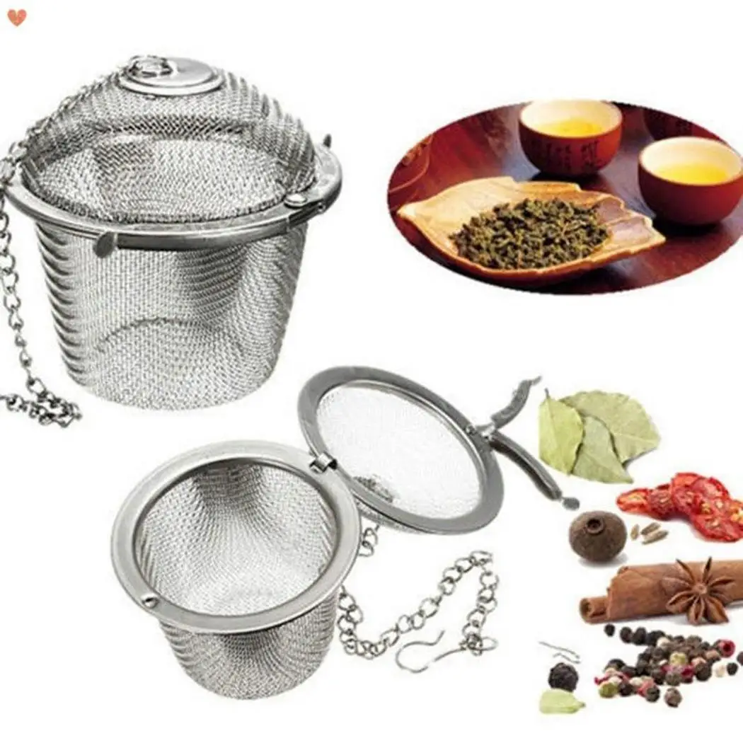 Подвеска из нержавеющей стали чайное ситечко приправа утечки, мяч серебро Hot Pot ложечка-ситечко фильтр
