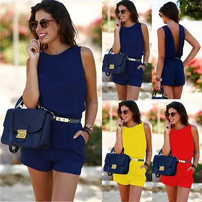 

Women Ladies Clubwear Round Neck Playsuit Bodycon Party Romper