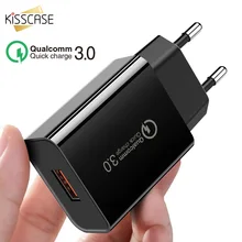 KISSCASE Универсальный Quick Charge 3,0 USB зарядное устройство для путешествий мощный чип полная защита Мин легко применение с ЕС разъем USB