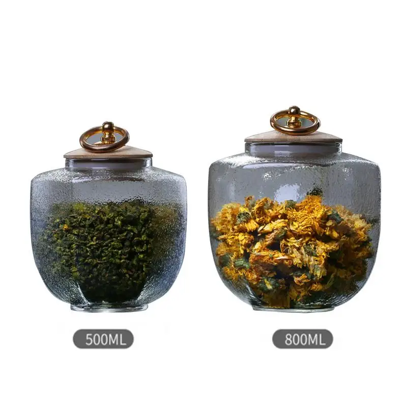 

Glass Sealed Storage Tank Kitchen Tea Coffee Beans Cans Storage Glass Jars