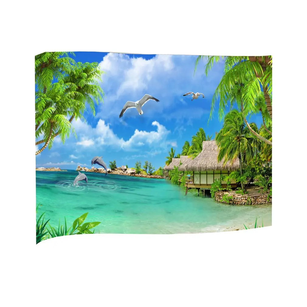 

55 Sea view Square Tapestry Wall Hanging Carpet Bedroom Decoration Beautiful Scenery Painting