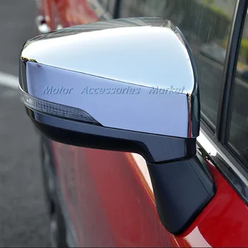 

New Chrome Carbon Fiber Door Rearview Mirror Cover Trim For Subaru Forester 2019 2020