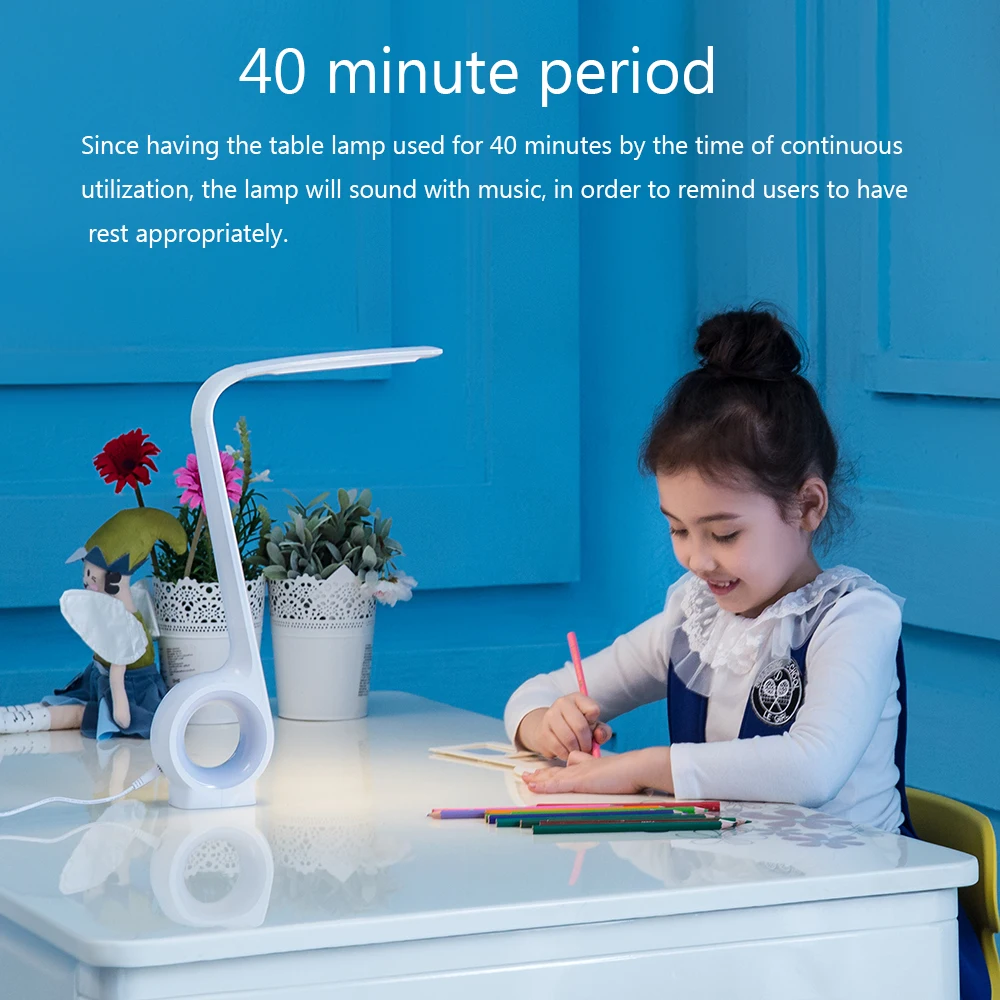 

Sitting Posture Correction Desk Lamp Intelligent LED Eye-Care Dimmable Table Light,Touch Control,Auto Adjust Brightness,Music Re