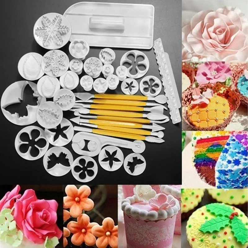 Бесплатная доставка 37 шт. резаки для вырезания печенья|fondant cake decorating tools|cake