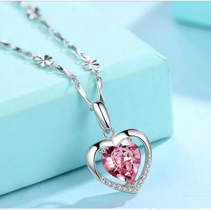 PANSYSEN, ожерелье с подвеской в виде сердца с натуральным топазом, Женские Ювелирные изделия из серебра 925 пробы,, хорошее ювелирное изделие