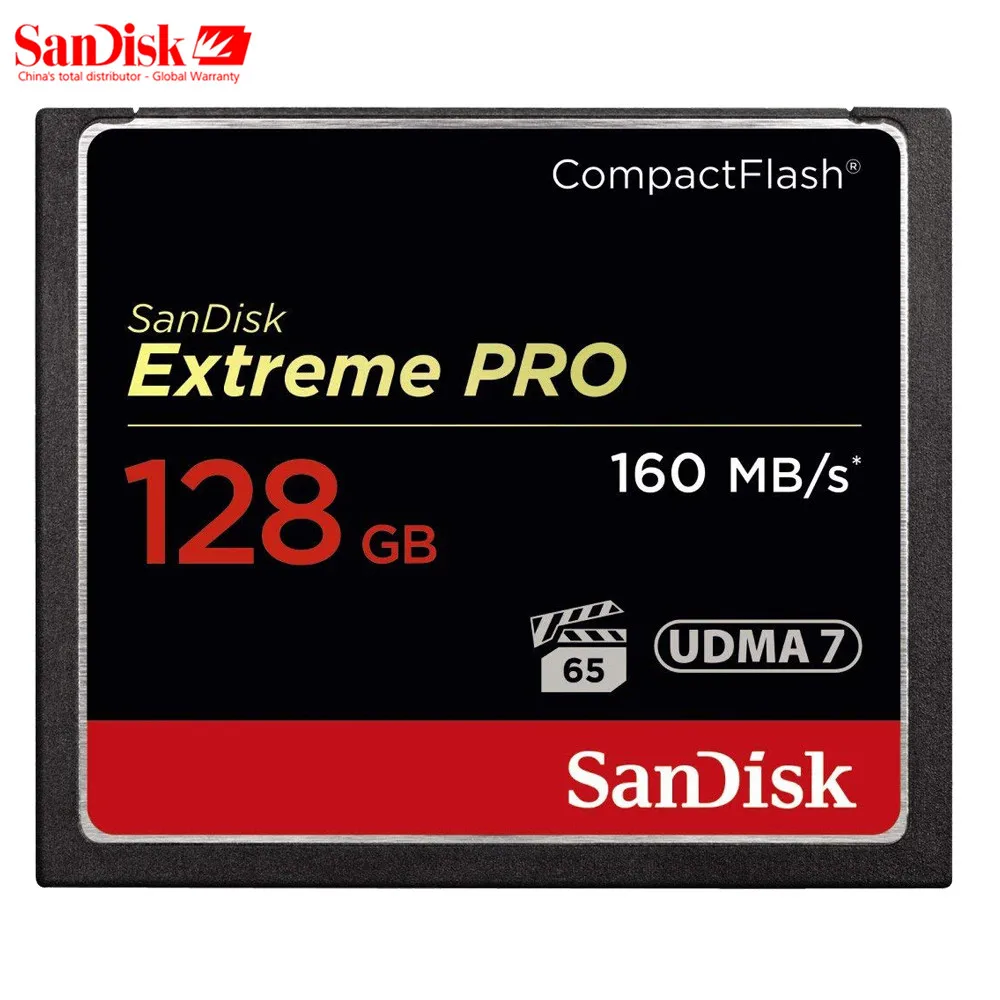 Дешевый Карта памяти SanDisk 16 GB 32 ГБ, 64 ГБ и 128 ГБ CF карта extreme PRO Высокий Скорость компактный адаптер для флэш карт для DSLR и HD видеокамера скидка