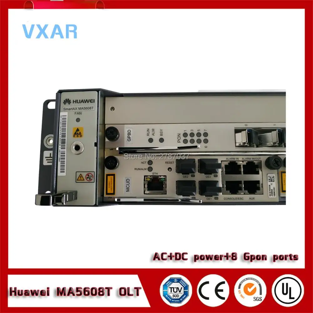 Оригинальный Новый HUA WEI MA5608T OLT gpon olt с 8 портами питания переменного тока одним