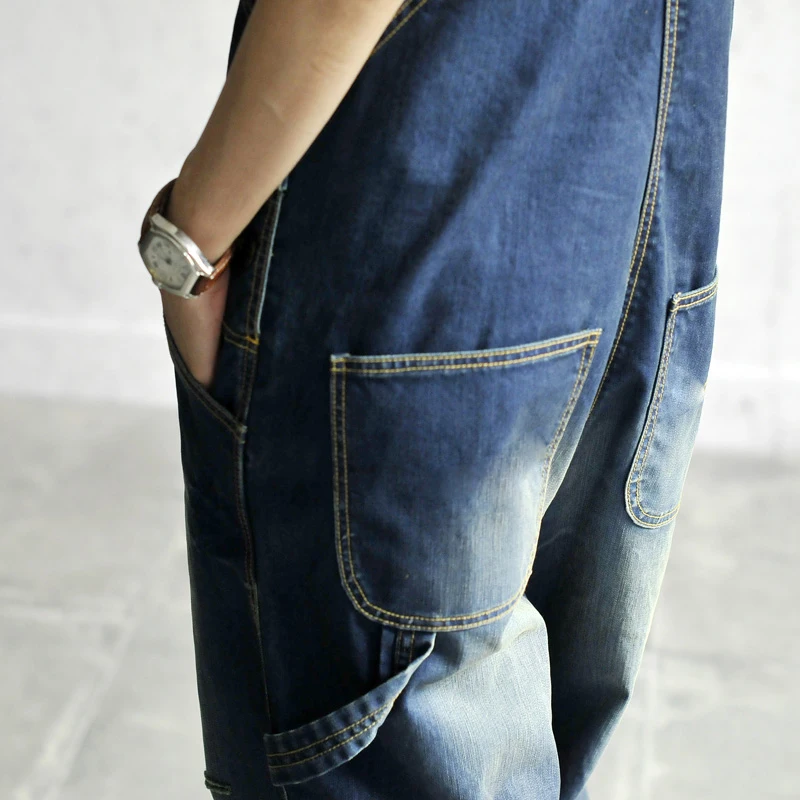 Женские повседневные свободные джинсовые комбинезоны, дамские рваные мешковатые джинсы больших размеров, широкие брюки для женщин