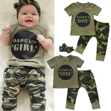 Pudcoco/детская одежда; США; камуфляжная футболка для новорожденных мальчиков и девочек; топы; длинные штаны; комплект одежды из 2 предметов
