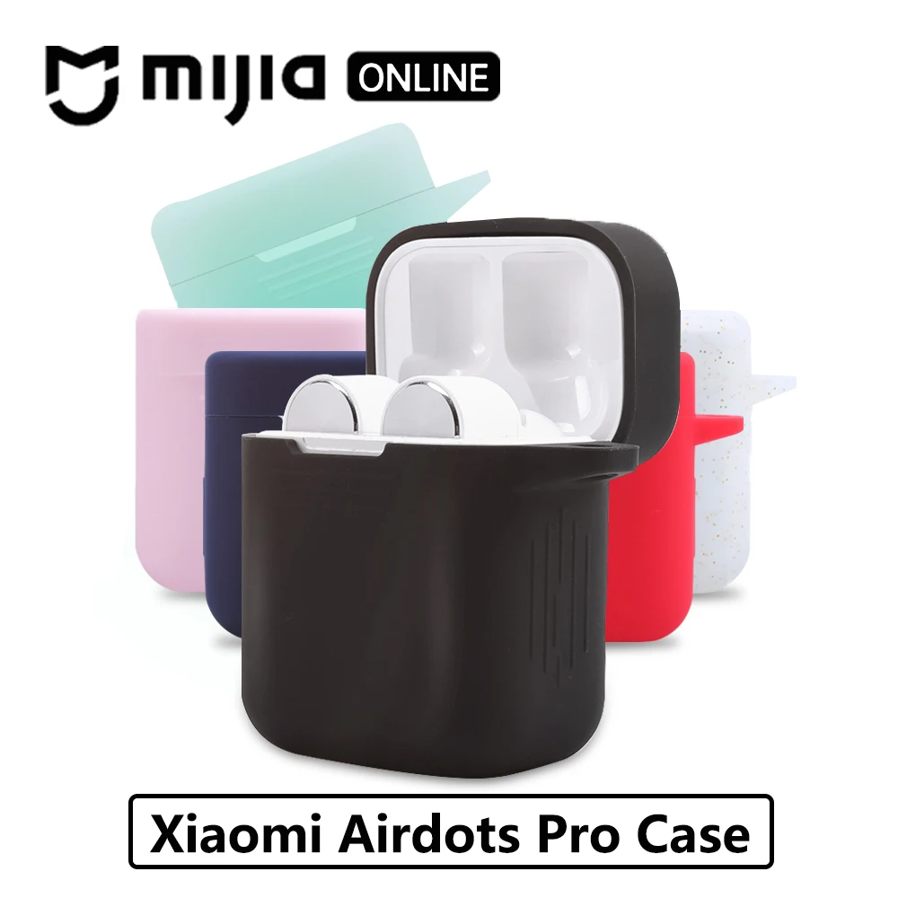 

Silicone Case for Xiaomi Airdots Pro Cover Silicone Case with Carabiner Hook Pouch for Air TWS Wireless Headset Charging Box