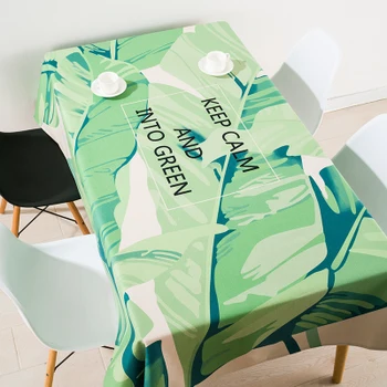

Thickened nordic linen tablecloth table cloth garden fresh leaf simple modern coffee table rectangular cloth home antependium