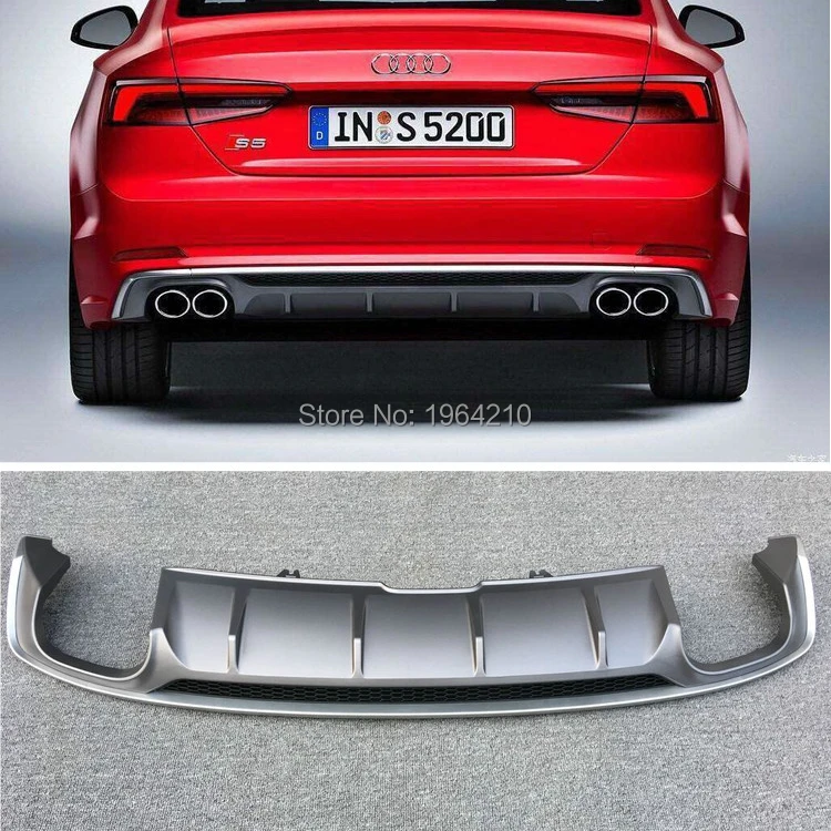 MONTFORD For Audi A5 S5 2017 2018 2019 High Quality PU Rear Spoiler Diffuser Bumper Guard