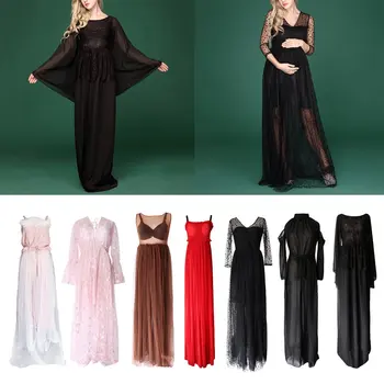 

Pregnant Women Maxi Dress Photography Props Mesh Long Maternity Dress Pregnancy Dress Photography Clothes for Photo Shoot